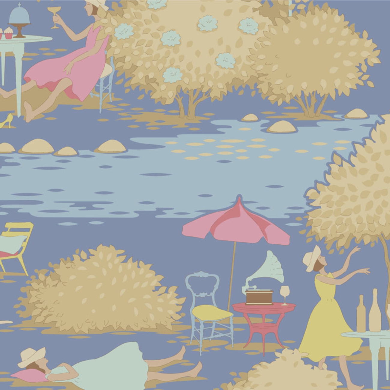 Tilda Patchwork Stoff Baumwolle - Sunday Brunch - Sunday Brunch Blue